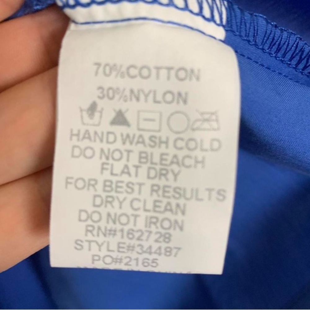 NWT VOY Blue Embellished Puff Sleeve Poplin Top - Size Large - Picture 8 of 8